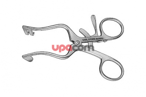 Ранорасширитель по PLESTER, с двузубым лезвием справа и сплошным лезвием слева, длина 11 см