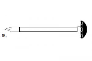 Троакар стилет, треугольный наконечник, 80 мм рабочая длина