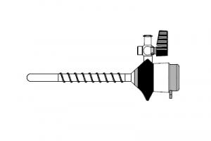 Троакарная трубка, с резьбой, с запорным краном, 80 мм рабочая длина