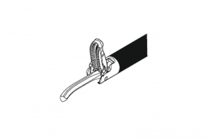 «SonoSurg» ножницы «T3135», изогнутые наконечники, 5 x 190 mm, Ножницы с линейной рукояткой ВЧ-соединителем