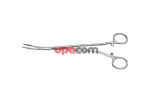 Щипцы для инородных тел, слегка изогнутые, рифленые, с фиксатором, длина 21 см