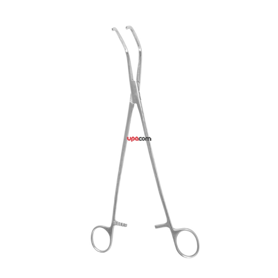 Зажим с кремальерой для ушка сердца, №3,  изогнутый, 260 мм