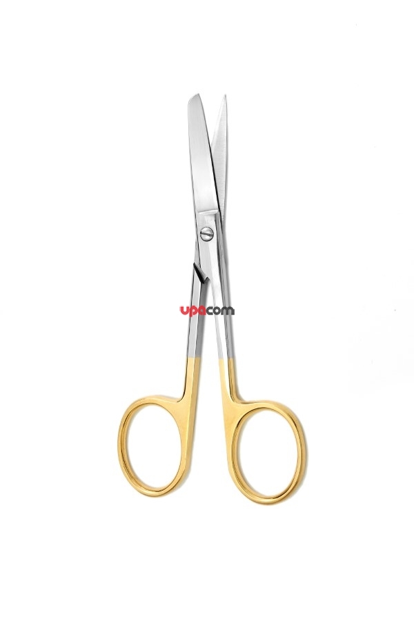 Ножницы вертикально-изогнутые, с одним острым концом, ТС, 160 мм